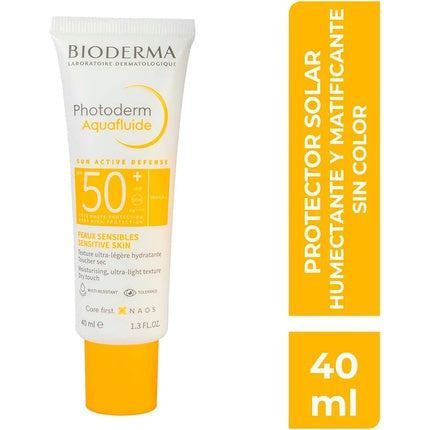 Crema de fata protectie solara SPF50+, Bioderma Photoderm Aquafluide, 40ml