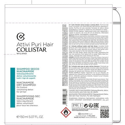 Șampon uscat, Collistar, Active Pure, Niacinamide, 250ml