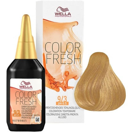 Vopsea de păr, Wella, Color Fresh 9/3 Blond foarte deschis auriu, 75 ml
