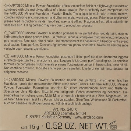 Pudră Minerală pentru Față, Artdeco, Pudră Liberă Compactă, 15g
