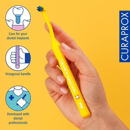 Periuță de dinți Curaprox CS708 Implant/Ortho, multicolor