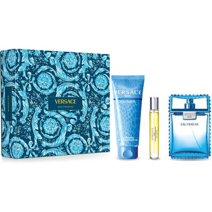 Set cadou, Versace, Man Eau Fraiche, 100ml EDT + 10ml EDT + gel de duș 150ml
