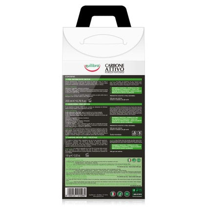 Kit Curățare Față, Equilibra, Carbone Attivo, negru