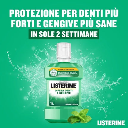 Apa de gura, Listerine, Difesa Denti e Gengive, menta proaspătă, 1L