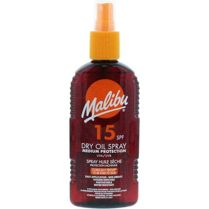 Ulei bronzant, Malibu, spray uscat, SPF 15, 200ml