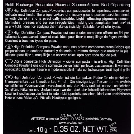 Pudră compactă Artdeco, Refill, 10g, Soft Fawn