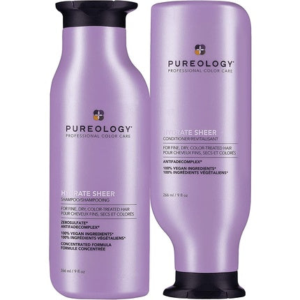 Set Șampon și Balsam Pureology Hydrate Sheer, mov, 266ml
