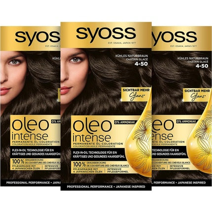 Vopsea păr, Syoss, Oleo Intense, castaniu natural 115ml