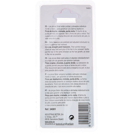 Pensetă, Beter, Chrome Plated, vârf drept