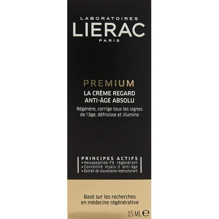 Cremă ochi, Lierac, Premium, anti-îmbătrânire, auriu-negru