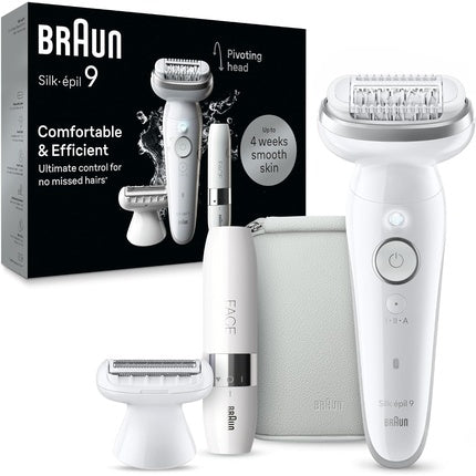 Epilator Braun Silk-épil 9, alb/argintiu, accesorii incluse