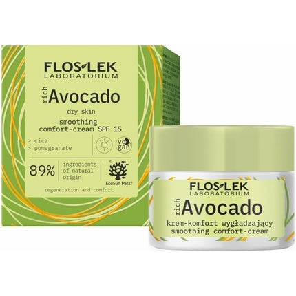Cremă de zi Floslek, avocado, SPF 15, 50ml