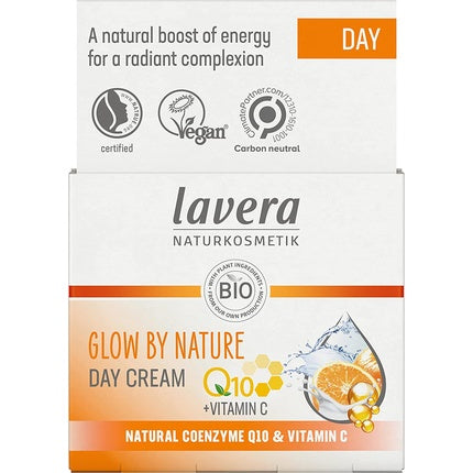 Cremă de zi, Lavera, Glow by Nature, Q10 Vitamin C, 50ml