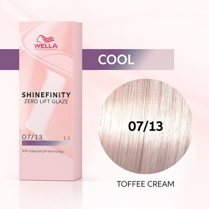 Vopsea de par, Wella Shinefinity Toffee Cream, Mediu Blond Cenușiu Auriu, 60ml