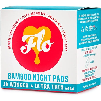 Absorbante Noapte, Flo, Bamboo, biodegradabile, ultrasubțiri