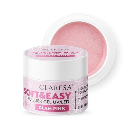 Gel constructie unghii, Claresa, Soft & Easy Glam Pink, 90g