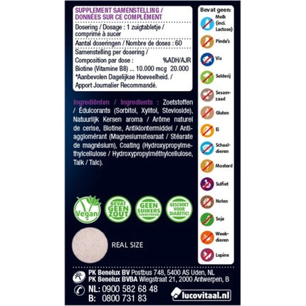 Vitamine Lucovitaal Biotin 10000 mcg 60 tablete