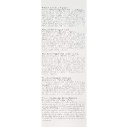 Cremă demachiantă, Declare, Allergy Balance, curățare blândă