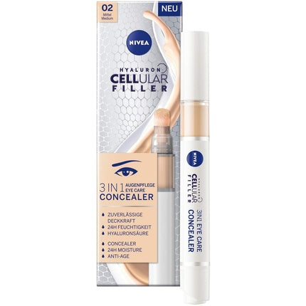 Corector ochi, Nivea Hyaluron Cellular Filler 3IN1, mediu 4ml