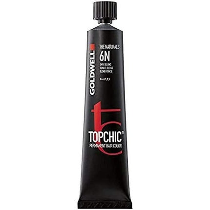 Vopsea permanentă păr, Goldwell, Topchic 6Rb Mediu Roșu Fag, 60 ml