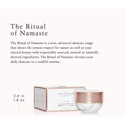 Cremă de noapte Anti-îmbătrânire, Rituals, The Ritual of Namasté, capac roz, 50ml