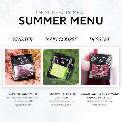 Masca facială, Apivita, Express Beauty, struguri, set 12 buc