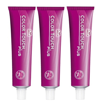Vopsea de par, Wella Color Touch Plus, Blond Mediu Natural Intens Auriu, 60mL