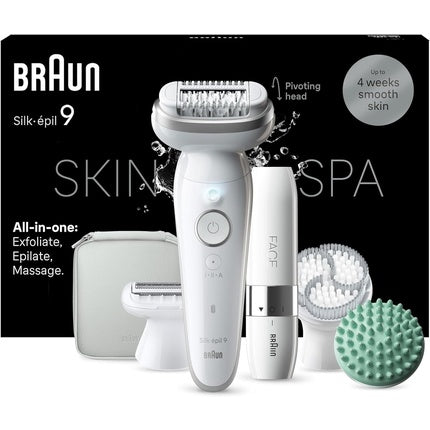 Epilator Braun Silk-épil 9, set All-in-One, alb/argintiu