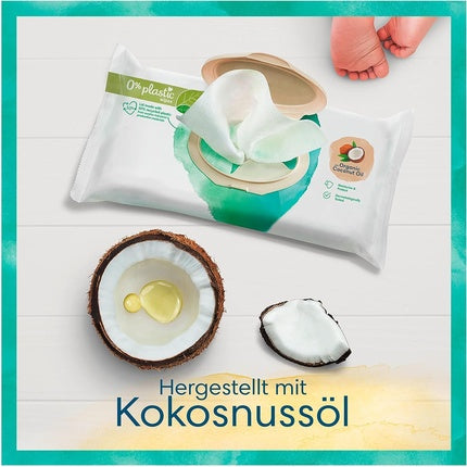 Șervețele umede, Pampers Harmonie, cu ulei de cocos, 396 buc