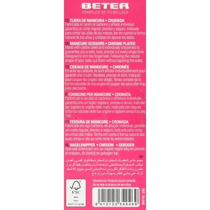 Foarfece manichiură Beter, lamă curbată, cromat