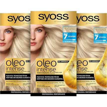 Vopsea păr, Syoss, Oleo Intense, extra blond platinat