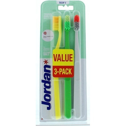Periuță de dinți, Jordan, Clean Smile, moale, set 3 bucăți