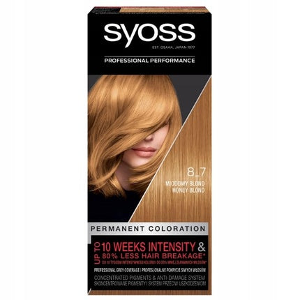 Vopsea de păr permanentă, Syoss, 8-7 blond miere