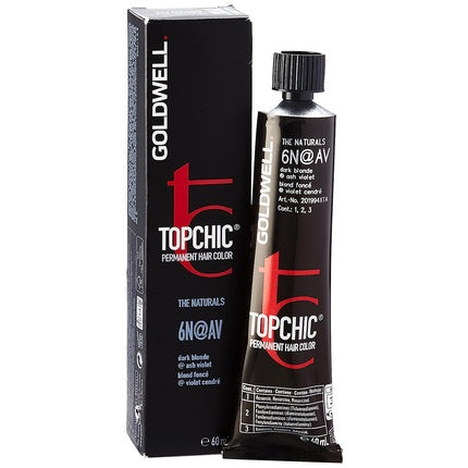 Vopsea permanentă Goldwell Topchic 6N@AV, negru, 60ml