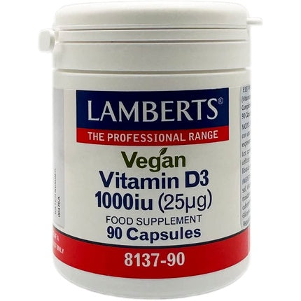 Vitamina D3 Lamberts, 1000IU, vegan