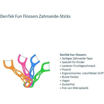 Ață dentară, Dentek, Kids Fun, fructe, fluor