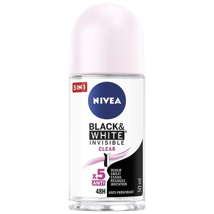 Antiperspirant roll-on, Nivea, Black&White Invisible, 50ml