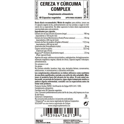 Supliment alimentar, Solgar, Cherry Turmeric Complex, 60 capsule