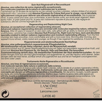 Cremă de noapte, Lancôme, Absolue Premium Bx, alb, 75mL