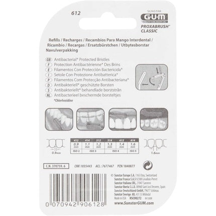 Periuțe rezerve, Gum Proxabrush, 1.4mm, albastru