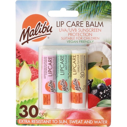 Balsam Buze, Malibu, SPF 30, Trio Mint Watermelon Vanilie