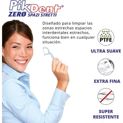 Flosser interdentar Pikdent Zero, alb, 15 buc