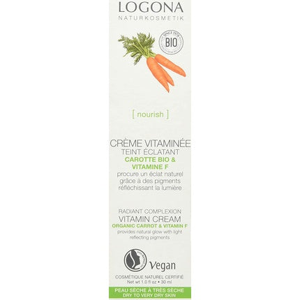 Cremă vitaminizantă Logona, morcov organic, 50g