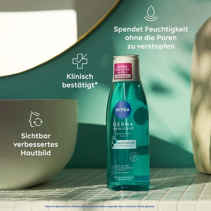 Toner facial, Nivea, Derma Skin Clear, 200 ml, verde