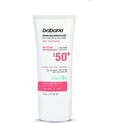 Cremă Solară Față, Babaria, SPF50+, 50 ml, Alb