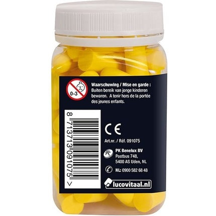 Dopuri de urechi Lucovitaal, model Slim-fit, spumă moale galbenă