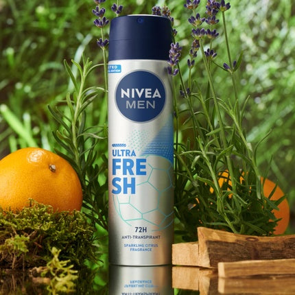 Antiperspirant Nivea Men Ultra Fresh, 150ml, argintiu