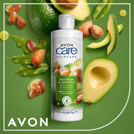 Șampon 2-în-1, Avon Care, Nourish & Smooth, 700ml, alb