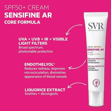 Cremă față SPF50+, SVR, Sensifine, anti-roșeață