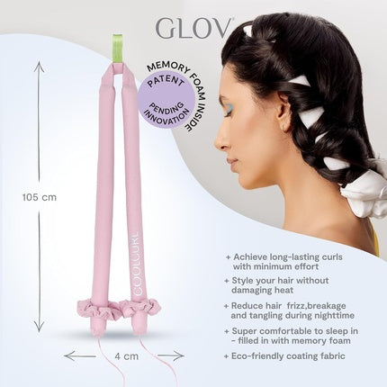 Bentiță ondulare păr, Glov COOLCURL, mărime unică, roz